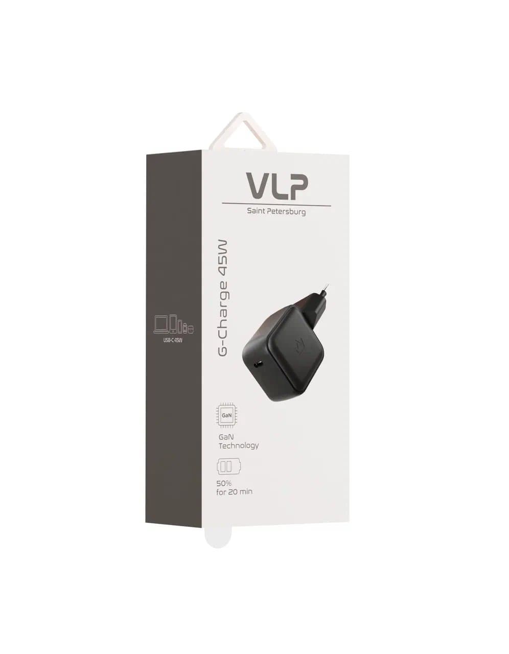 Сетевое зарядное устройство VLP G-Charge 45Вт USB-C, PD, QC, черный