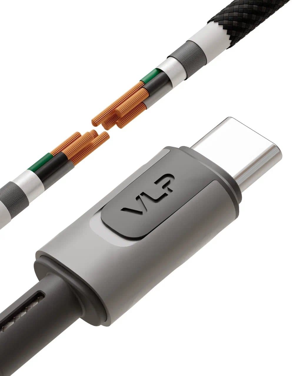 Дата-кабель VLP Force Line 100W USB-C + USB-C, 1.2m, черный - 3