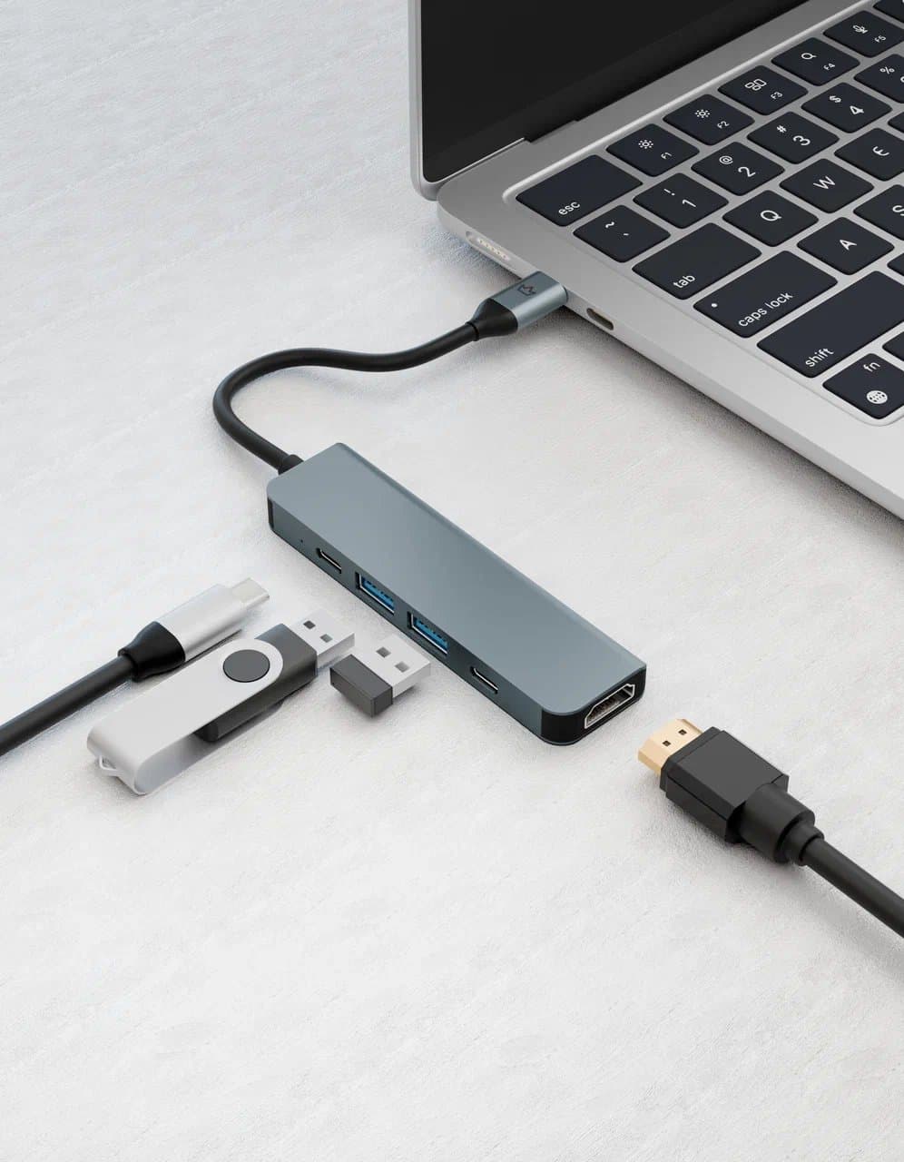 Адаптер VLP Infinity USB-C Hub 5 в 1, серебряный - 2