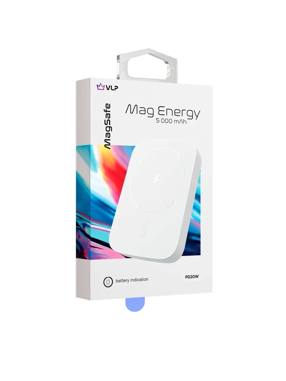Аккумулятор внешний VLP Mag Energy 5000 mAh PD20W, USB-C, белый