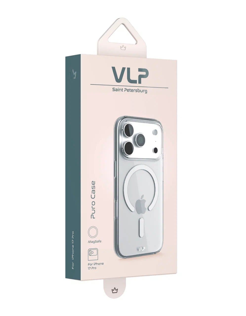 Чехол защитный VLP Puro Case с MagSafe для iPhone 17 Pro, прозрачный