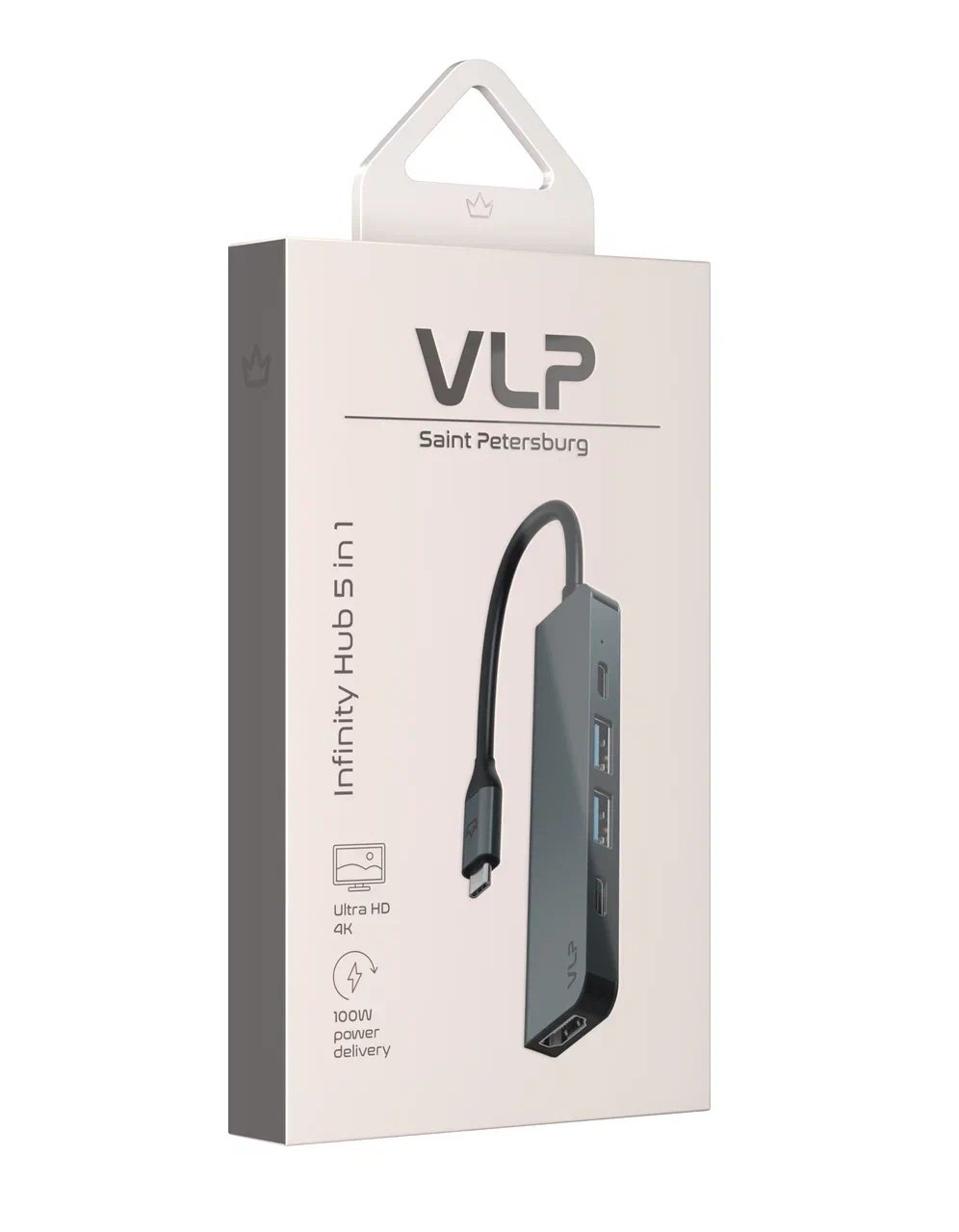 Адаптер VLP Infinity USB-C Hub 5 в 1, серебряный - 3