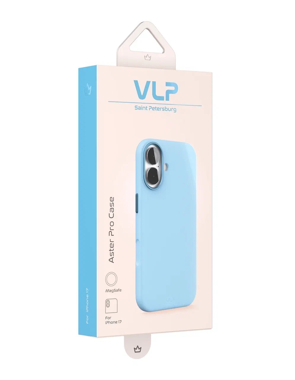 Чехол защитный VLP Aster Pro Case с MagSafe для iPhone 17, голубой - 2
